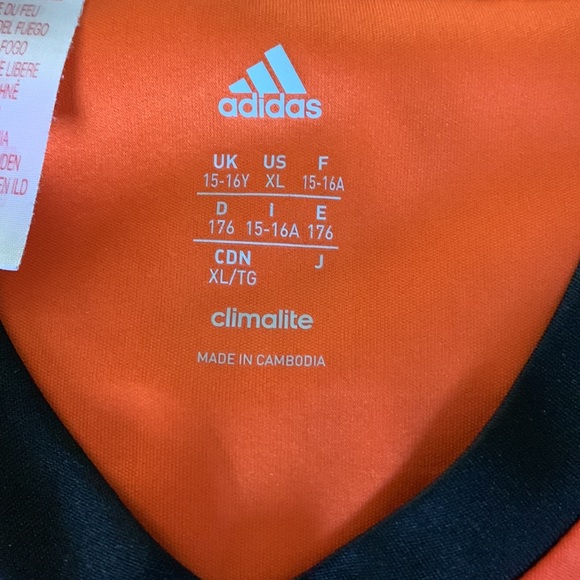 Youth XL Orange/Black Adidas Messi Soccer Jersey - Picture 3 of 4